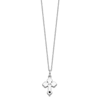 Sentimental Expressions Sterling Silver Rhodium-plated Matted Cross Ash Holder 18 Inch Necklace