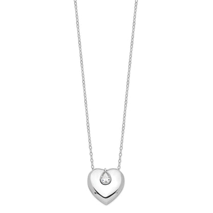 Sentimental Expressions Sterling Silver Rhodium-plated CZ Missing You Ash Holder 18 Inch Necklace