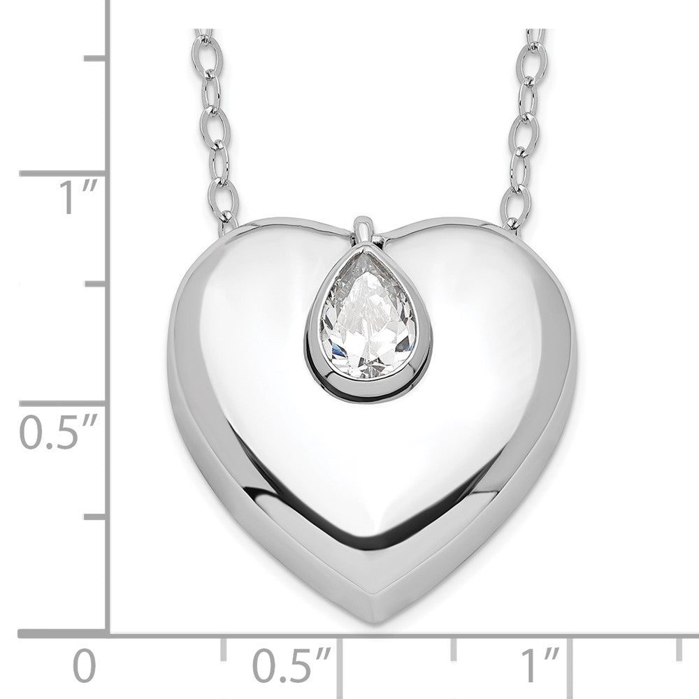 Sentimental Expressions Sterling Silver Rhodium-plated CZ Missing You Ash Holder 18 Inch Necklace