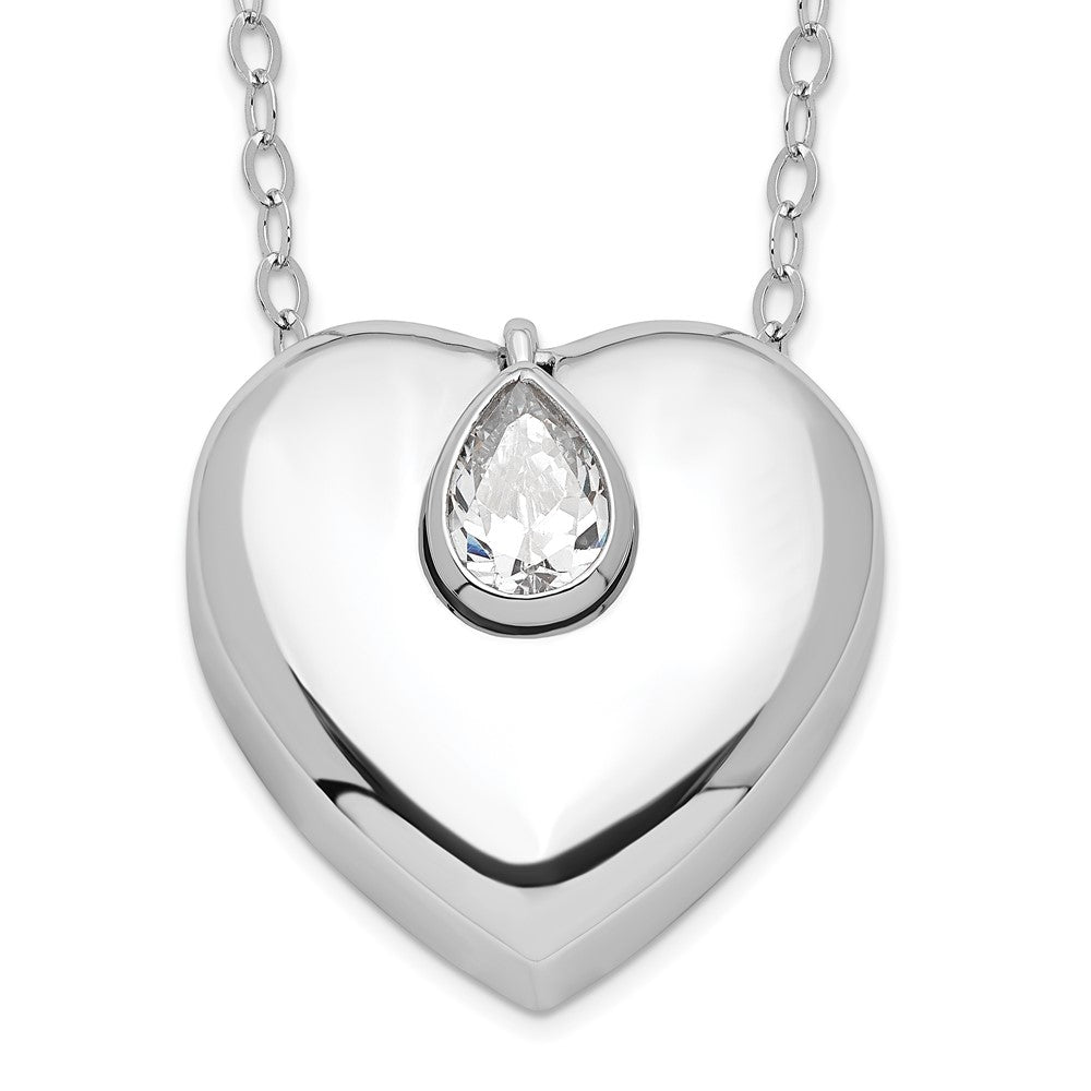 Sentimental Expressions Sterling Silver Rhodium-plated CZ Missing You Ash Holder 18 Inch Necklace