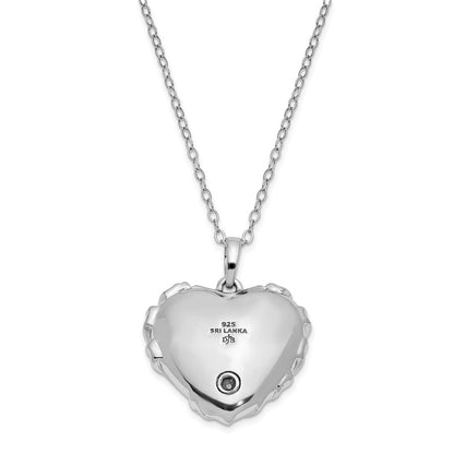 Sentimental Expressions Sterling Silver CZ Bandaged Heart Ash Holder 18 Inch Necklace