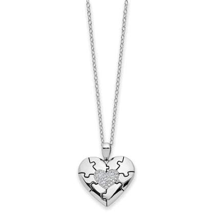 SE Antiqued Love You To Pieces | Rhodium Plated Sterling Silver | Sentimental Expressions
