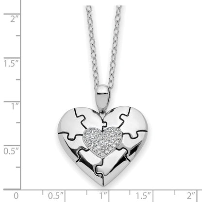 SE Antiqued Love You To Pieces | Rhodium Plated Sterling Silver | Sentimental Expressions