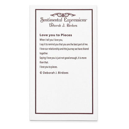 SE Antiqued Love You To Pieces | Rhodium Plated Sterling Silver | Sentimental Expressions