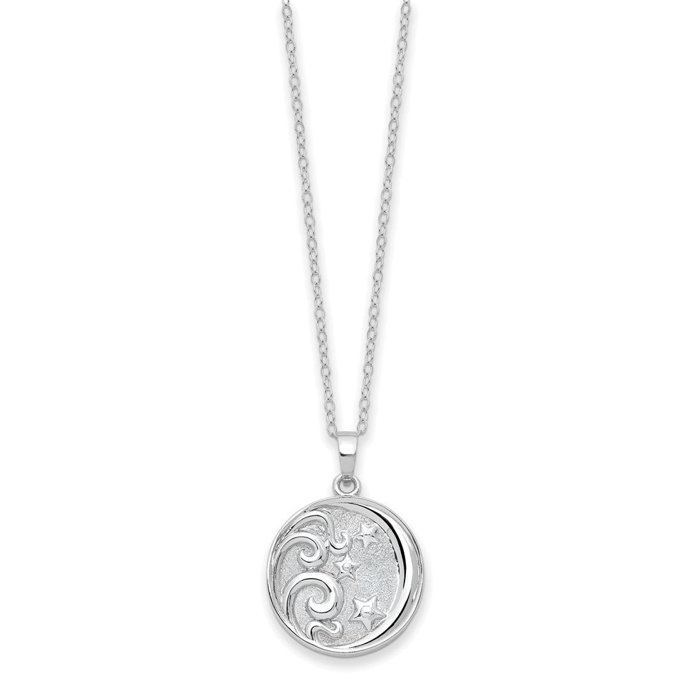 Sentimental Expressions Sterling Silver Rhodium-plated Antiqued Goodnight Ash Holder 18 Inch Necklace