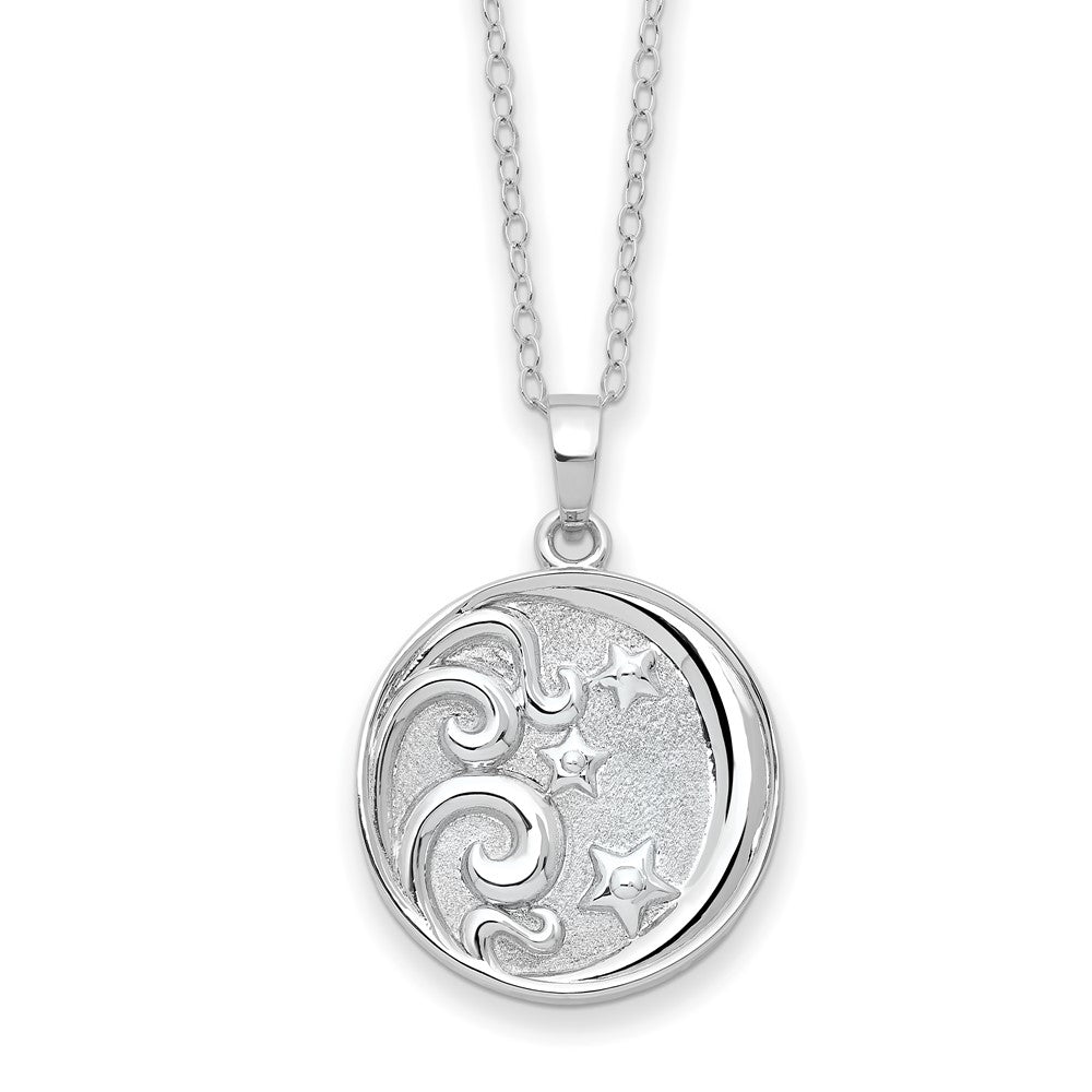 Sentimental Expressions Sterling Silver Rhodium-plated Antiqued Goodnight Ash Holder 18 Inch Necklace