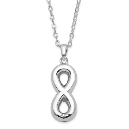 Sentimental Expressions Sterling Silver Rhodium-plated CZ Infinity Ash Holder 18 Inch Necklace