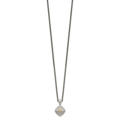 Shey Couture Sterling Silver with 14K Accent 18 Inch Diamond Necklace