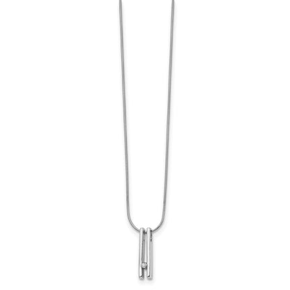 White Ice Sterling Silver Rhodium-plated 18 Inch Diamond Necklace with 2 Inch Extender