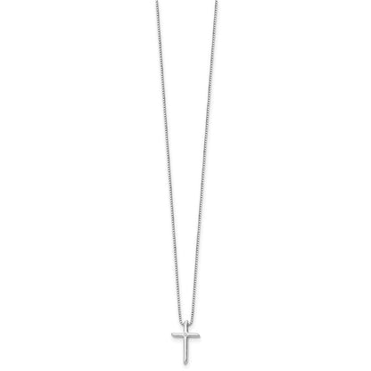 White Ice Sterling Silver Rhodium-plated 18 Inch Diamond Cross Necklace with 2 Inch Extender