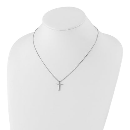 White Ice Sterling Silver Rhodium-plated 18 Inch Diamond Cross Necklace with 2 Inch Extender