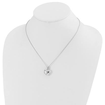 White Ice Sterling Silver Rhodium-plated 18 Inch Diamond Heart Locket Necklace with 2 Inch Extender