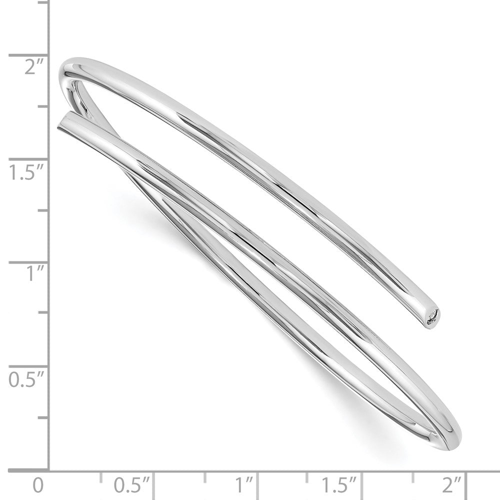 DSS Sterling Silver Rhodium-plated Diamond Bangle