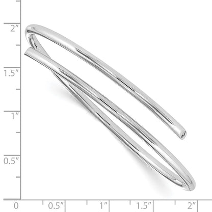 DSS Sterling Silver Rhodium-plated Diamond Bangle