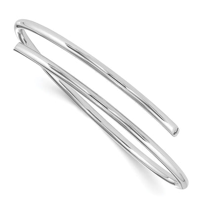 DSS Sterling Silver Rhodium-plated Diamond Bangle