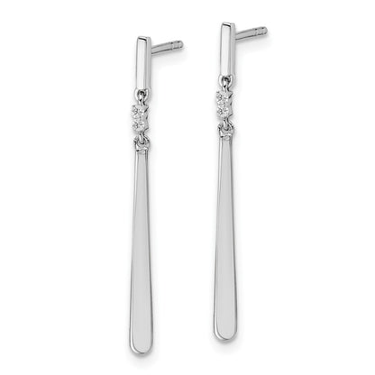 White Ice Sterling Silver Rhodium-plated Diamond Post Dangle Earrings