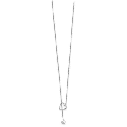 White Ice Sterling Silver Rhodium-plated 18 Inch Diamond Heart Necklace