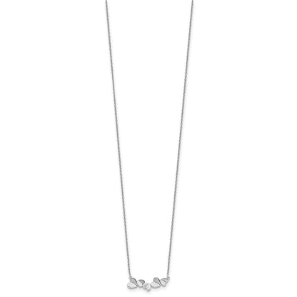 White Ice Sterling Silver Rhodium-plated 18 Inch Diamond Heart Bar Necklace