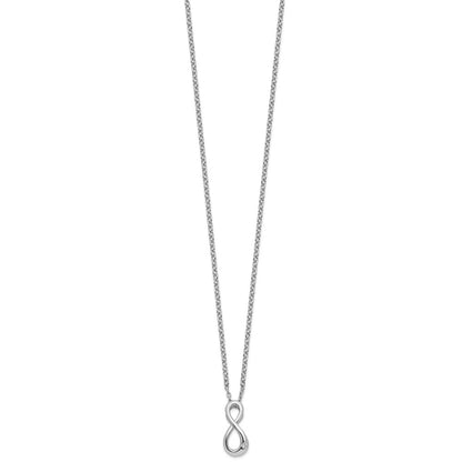 White Ice Sterling Silver Rhodium-plated 18 Inch Diamond Infinity Symbol Necklace with 2 Inch Extender