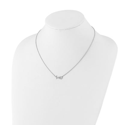 White Ice Sterling Silver Rhodium-plated 18 Inch Diamond Heart with Heartbeat Necklace