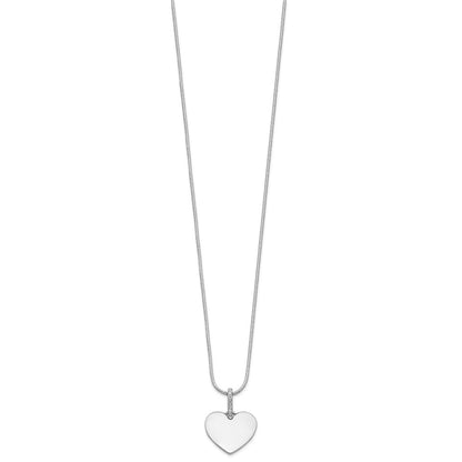 White Ice Sterling Silver Rhodium-plated 18 Inch Diamond Heart Necklace with 2 Inch Extender