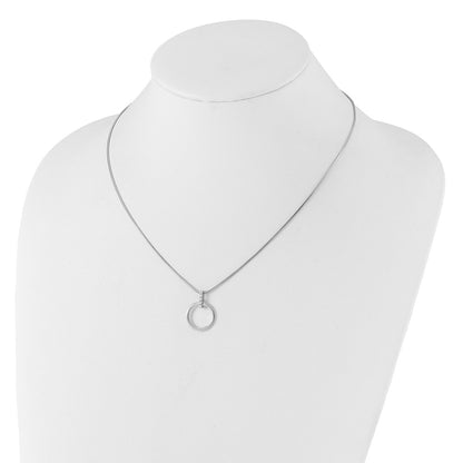 White Ice Sterling Silver Rhodium-plated Diamond Open Circle 18inch Necklace plus 2 inch Extender