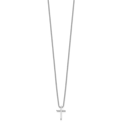 White Ice Sterling Silver Rhodium-plated 18 inch Diamond Cross Necklace plus 2 inch Extender