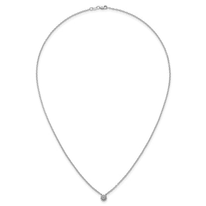 White Ice Sterling Silver Rhodium-plated 18 inch Beaded Circle with Diamond Necklace plus 2 inch Extender