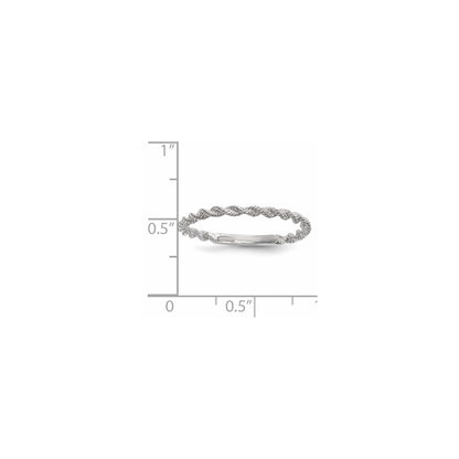 14k White Gold Polished Twisted Rope Ring