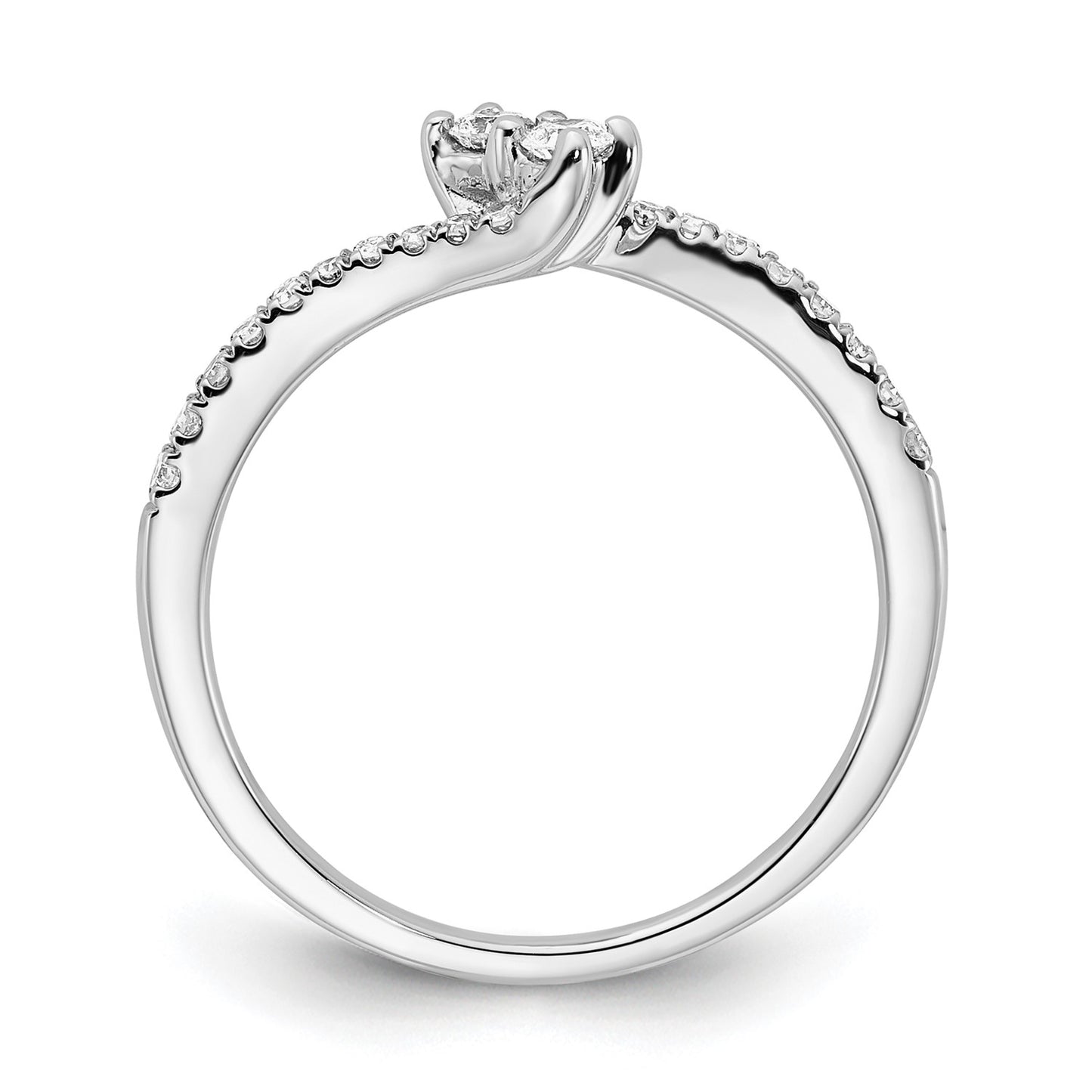 DG 10K White Gold Diamond Promise Ring
