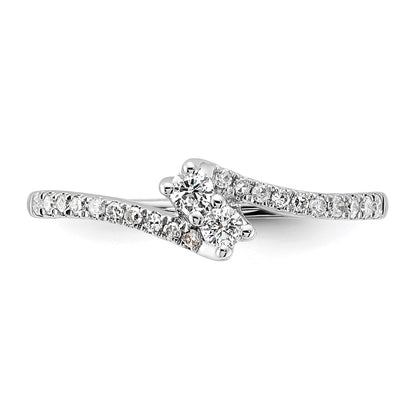 DG 10K White Gold Diamond Promise Ring