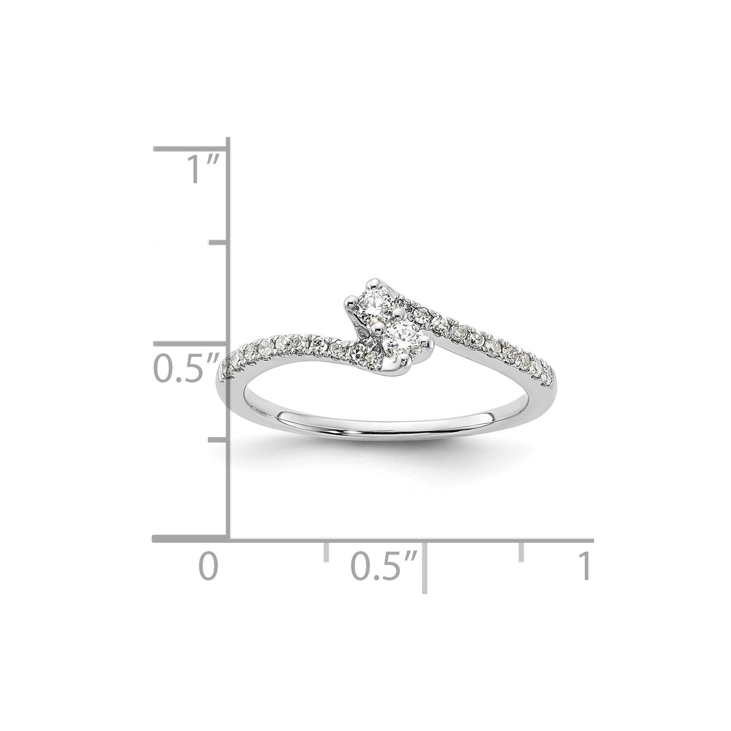 DG 10K White Gold Diamond Promise Ring