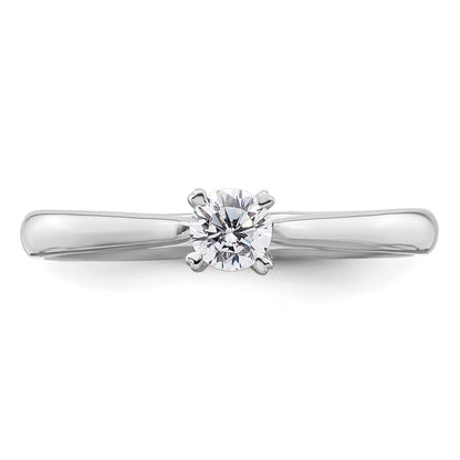 True Origin 14k White Gold 1/4 carat Lab Grown Diamond VS+ F+ Round Solitaire Engagement Ring