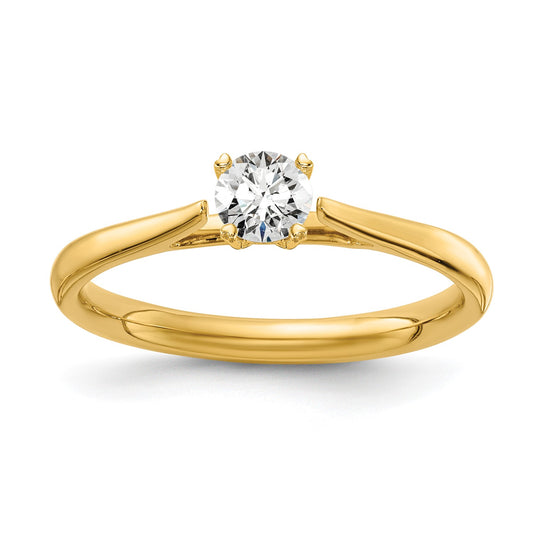 True Origin 14k 1/4 carat Lab Grown Diamond VS+ F+ Round Solitaire Engagement Ring