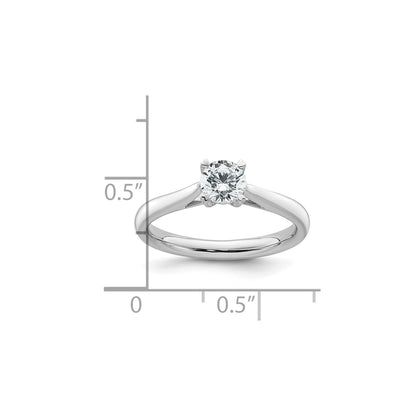 True Origin 14k White Gold 1/2 carat Lab Grown Diamond VS+ F+ Round Solitaire Engagement Ring