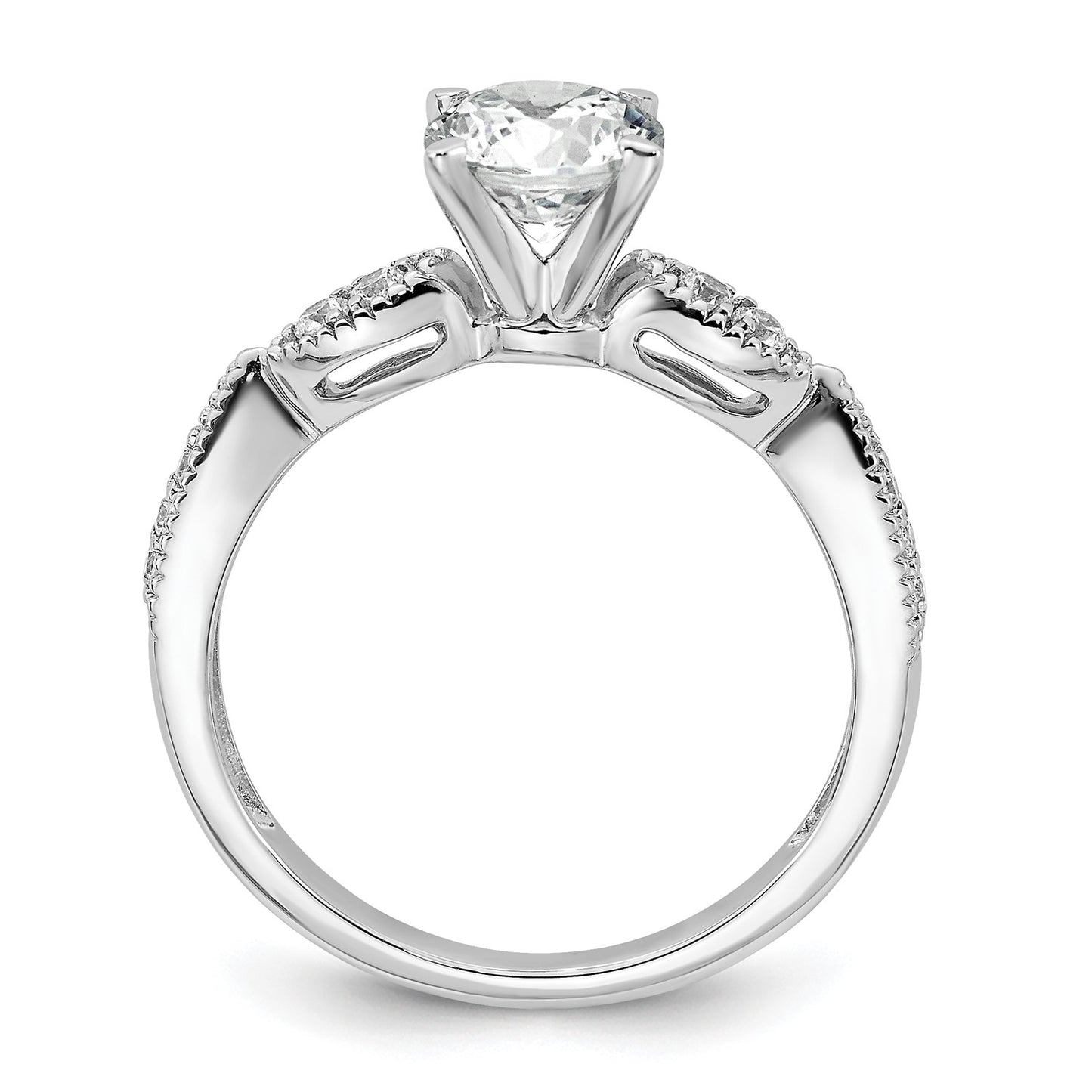 True Origin 14K White Gold 1/6 carat Lab Grown Diamond VS  D E F  Semi Mount Round Engagement Ring