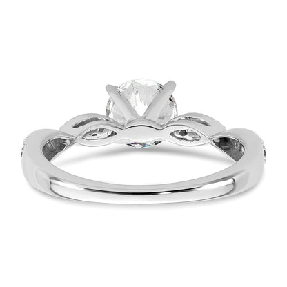 True Origin 14K White Gold 1/6 carat Lab Grown Diamond VS  D E F  Semi Mount Round Engagement Ring