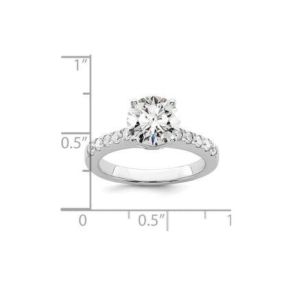 True Origin 14K White Gold 3/8 carat Lab Grown Diamond VS  D E F  Semi Mount Round Engagement Ring