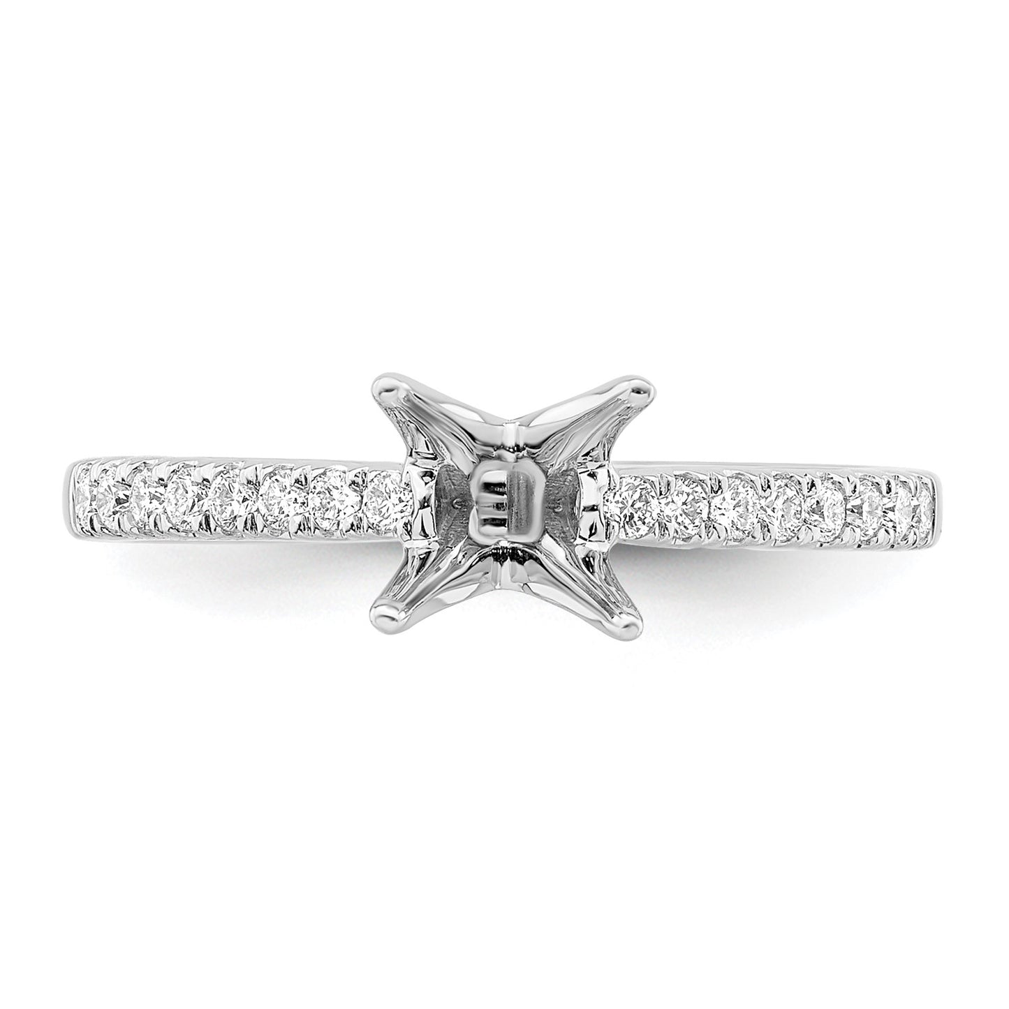 True Origin 14K White Gold 1/6 carat Lab Grown Diamond VS  D E F Semi Mount Princess Engagement Ring