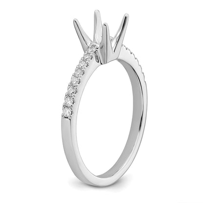 True Origin 14K White Gold 1/6 carat Lab Grown Diamond VS  D E F Semi Mount Princess Engagement Ring