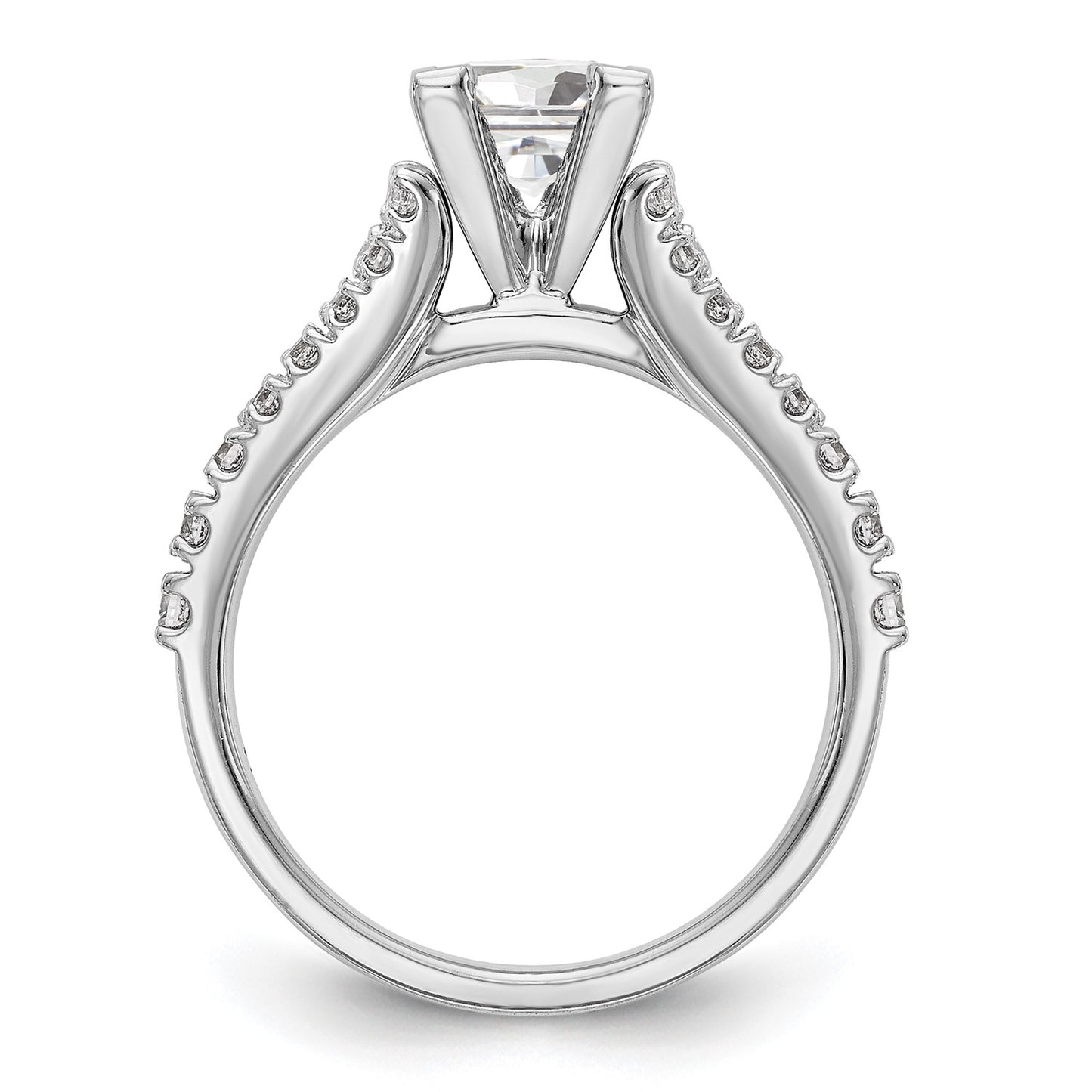 True Origin 14K White Gold 1/2 carat Lab Grown Diamond VS  D E F  Semi Mount Peg Set Engagement Ring