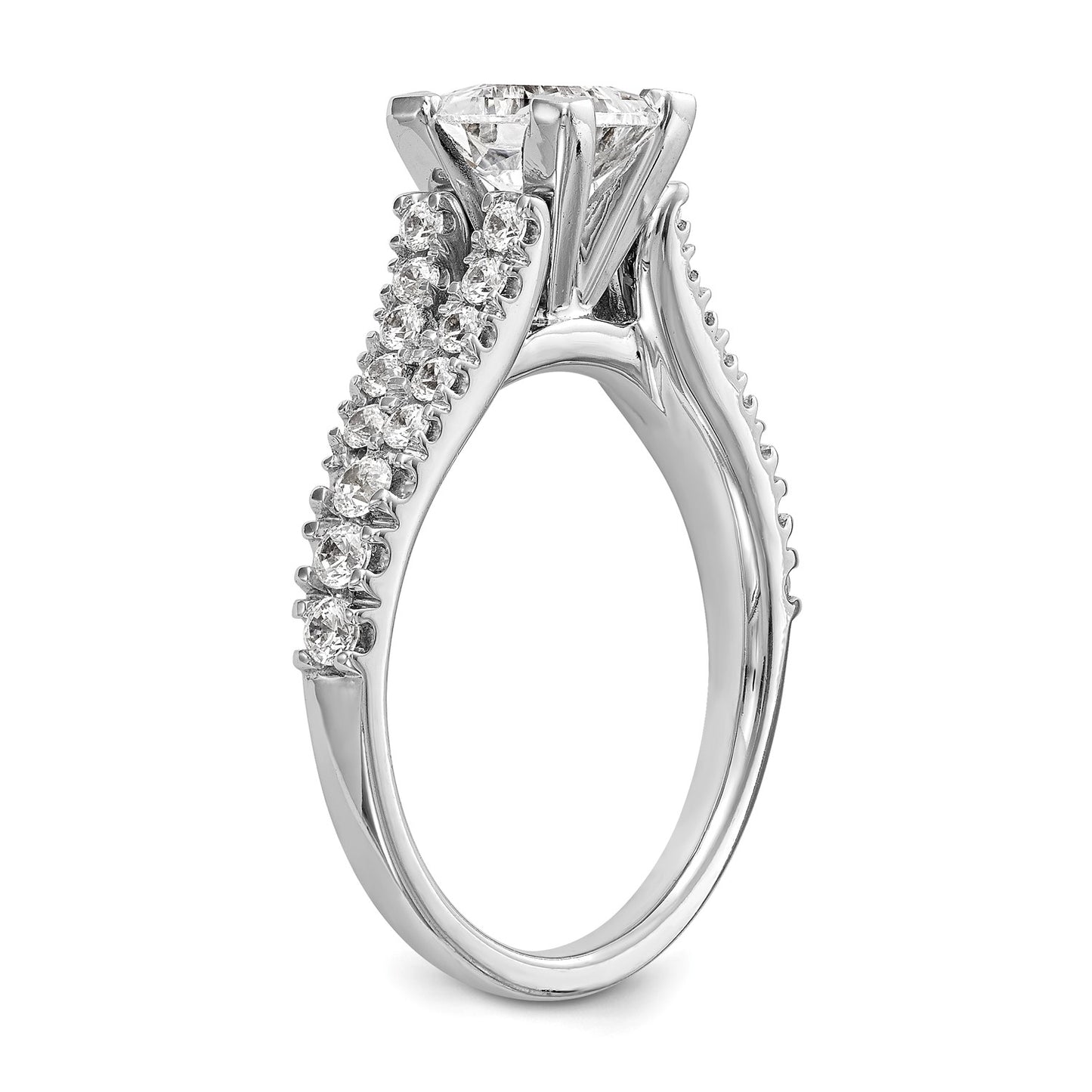 True Origin 14K White Gold 1/2 carat Lab Grown Diamond VS  D E F  Semi Mount Peg Set Engagement Ring