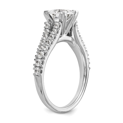 True Origin 14K White Gold 1/2 carat Lab Grown Diamond VS  D E F  Semi Mount Peg Set Engagement Ring