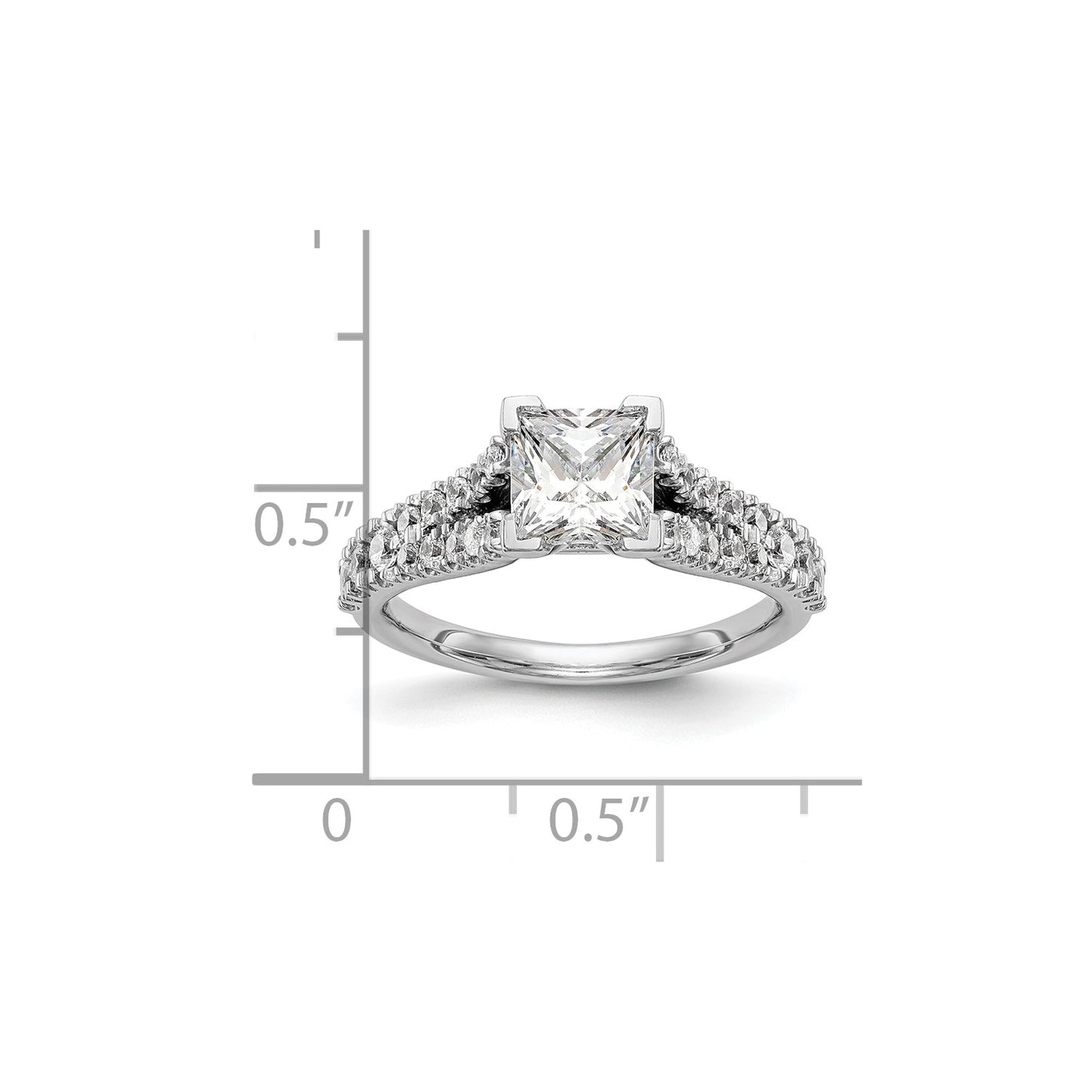 True Origin 14K White Gold 1/2 carat Lab Grown Diamond VS  D E F  Semi Mount Peg Set Engagement Ring