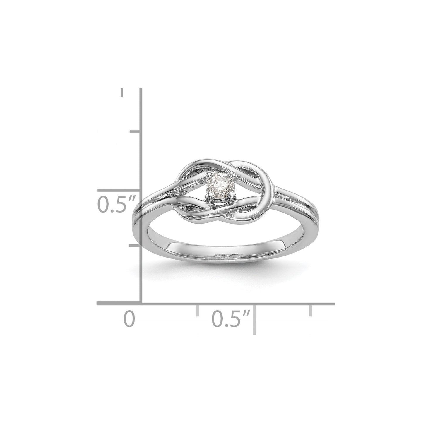 First Promise 14k White Gold Love Knot 1/8 carat Round Diamond Complete Promise/Engagement Ring