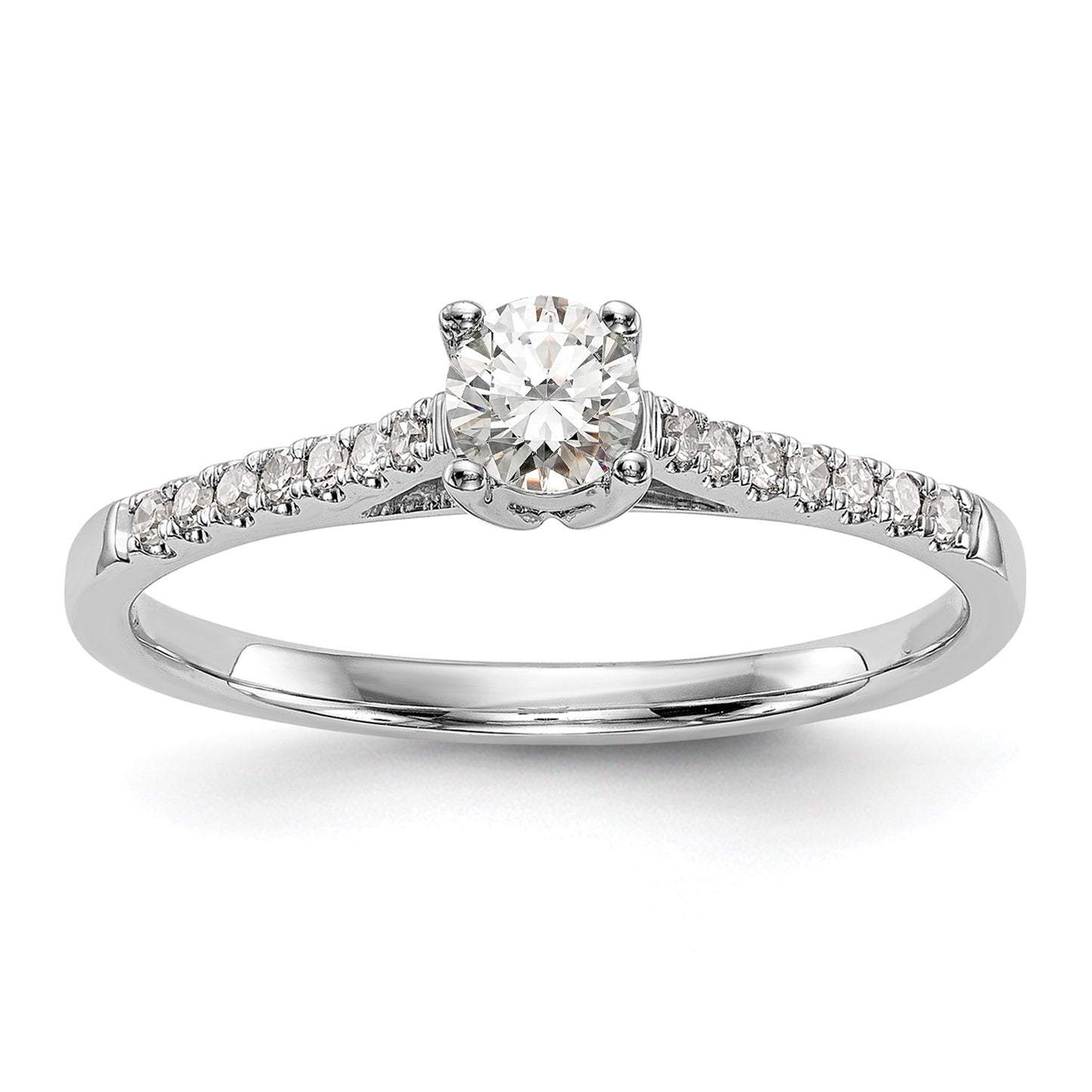 First Promise 14k White Gold 1/5 carat Round Diamond Complete Promise/Engagement Ring