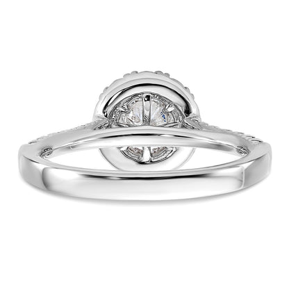 True Origin 14k White Gold 1 carat Lab Grown Diamond VS D E F Complete Fancy Halo Engagement Ring