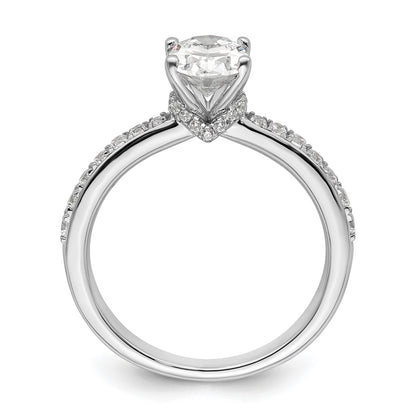 True Origin 14k White Gold 1/4 carat Lab Grown Diamond VS  D E F  Semi Mount Oval Engagement Ring