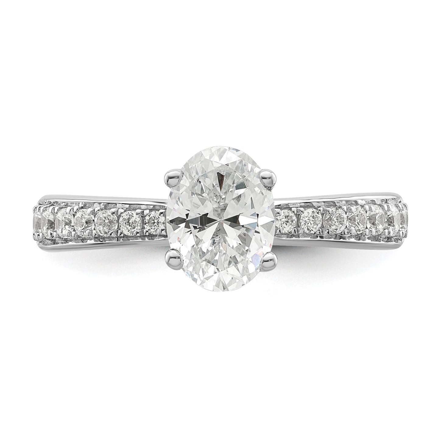 True Origin 14k White Gold 1/4 carat Lab Grown Diamond VS  D E F  Semi Mount Oval Engagement Ring