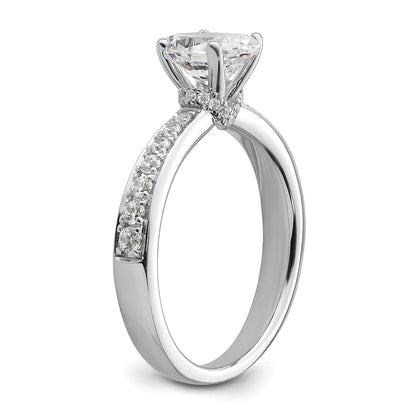 True Origin 14k White Gold 1/4 carat Lab Grown Diamond VS  D E F  Semi Mount Oval Engagement Ring